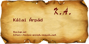 Kálai Árpád névjegykártya