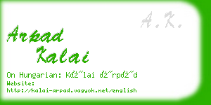 arpad kalai business card